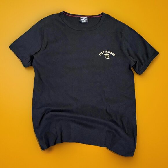Vintage Polo Jeans Co Black T Shirt Sz L - Picture 1 of 4